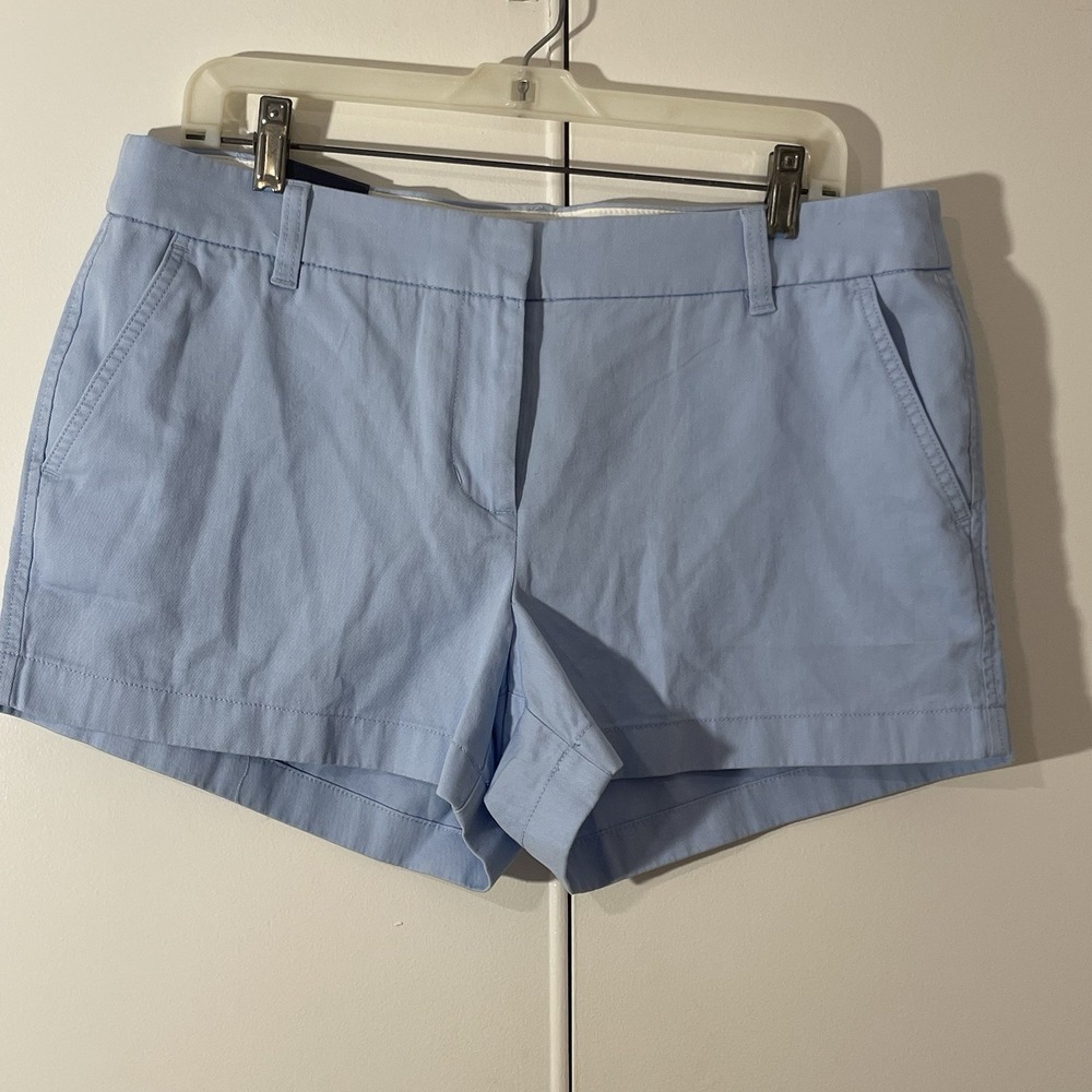 J. Crew NWT Chambray Blue 100% Cotton Women's 3.5" Classic Chino Shorts Size 12‎